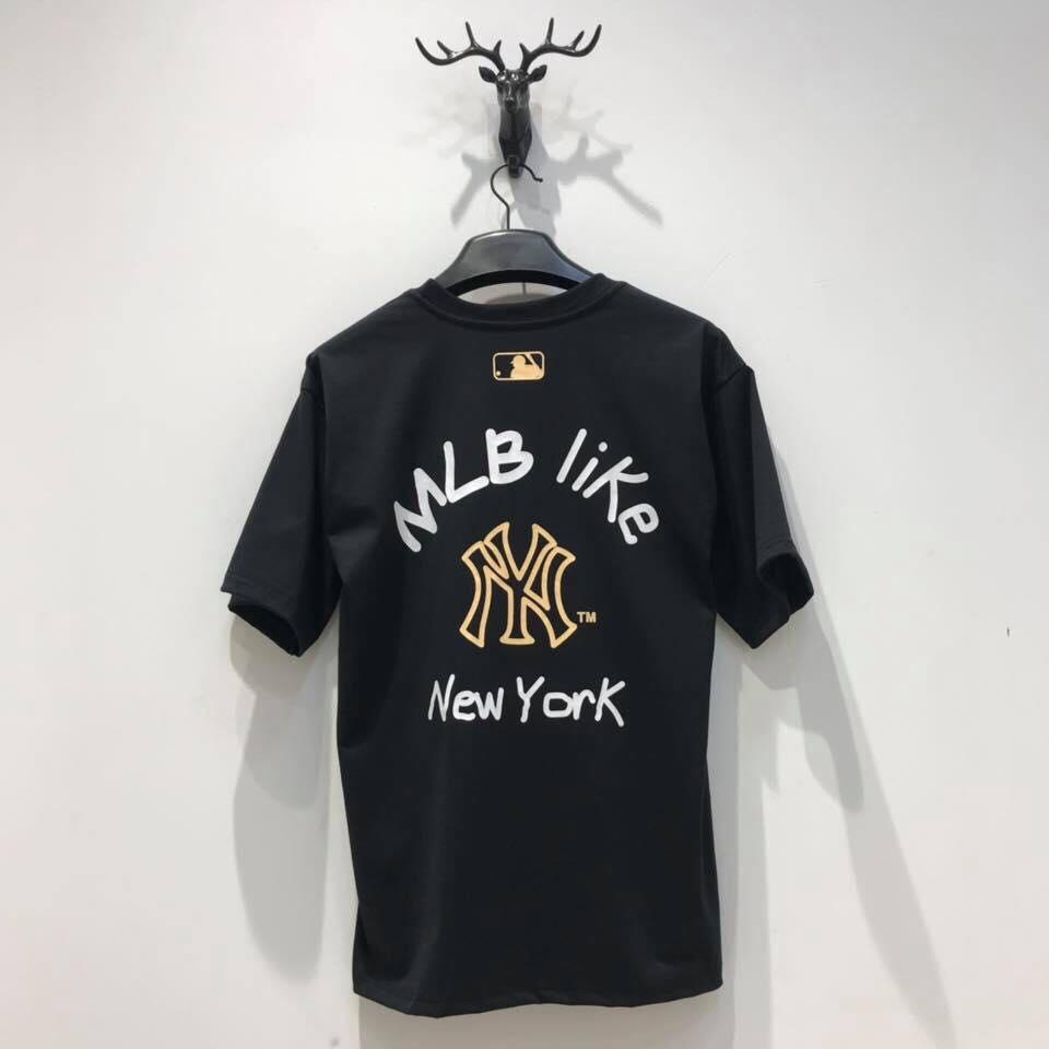 Áo thun tay lỡ casual NY MLB LIKE bóng chày Unisex - Áo thun unisex tay lỡ form rộng vải cotton thoáng mát thời trang Streetwear phong cách Hàn Quốc Shine Store