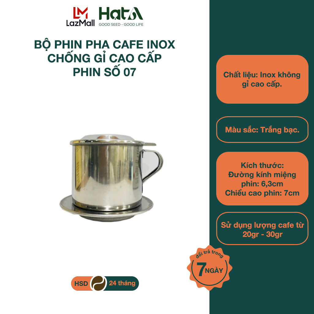 Phin inox sang chảnh- thép không gỉ - chuyển dùng pha cafe nguyên chất - sang trọng trong thưởng thức-phin số 07