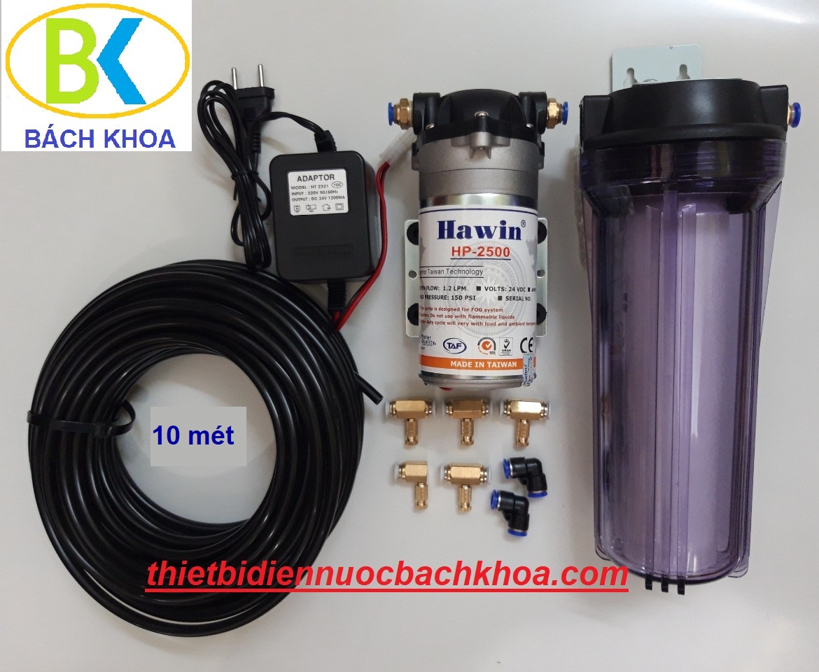 Trọn bộ phun sương TƯỚI LAN máy bơm Đài Loan 5 béc hoàn chỉnh