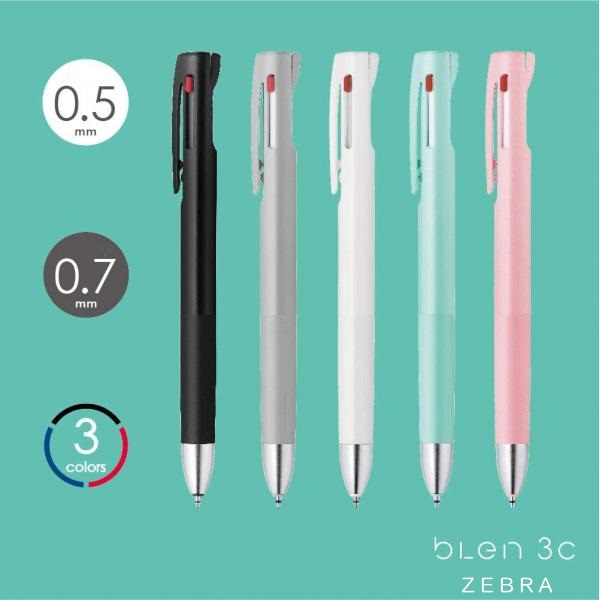 Bút nhiều ngòi Zebra bLen 3C B3AS88 gồm 3 màu mực 0.5mm