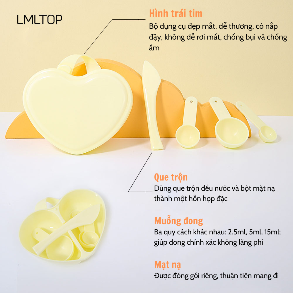 Bộ dụng cụ pha mặt nạ đắp mặt 7 món lmltop tiện lợi.