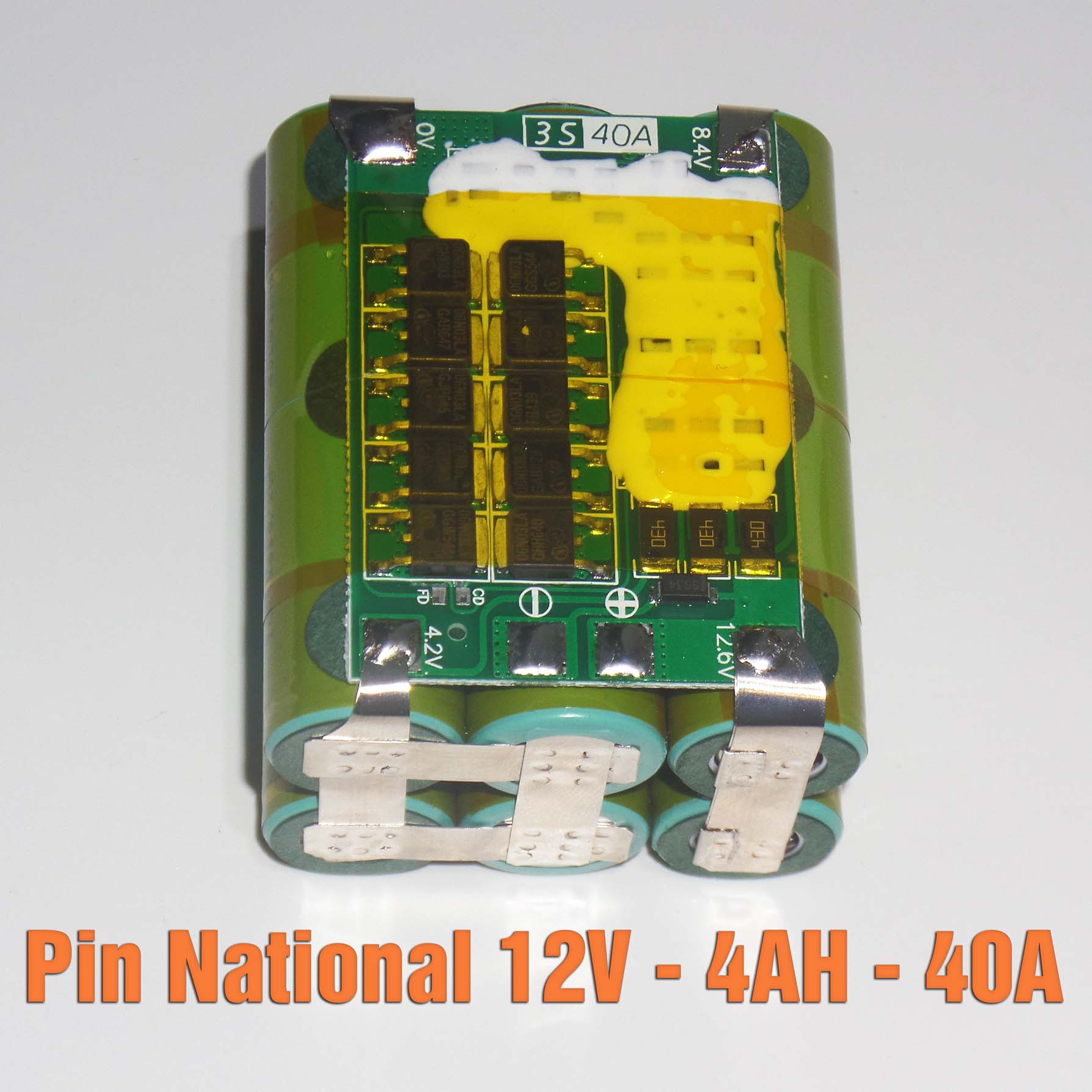 Khối pin 3s lithium 12v 4ah, mạch cân bằng 40a