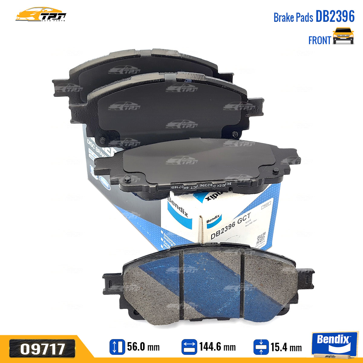 Bố thắng / má phanh trước toyota innova 2016- bendix - usa
