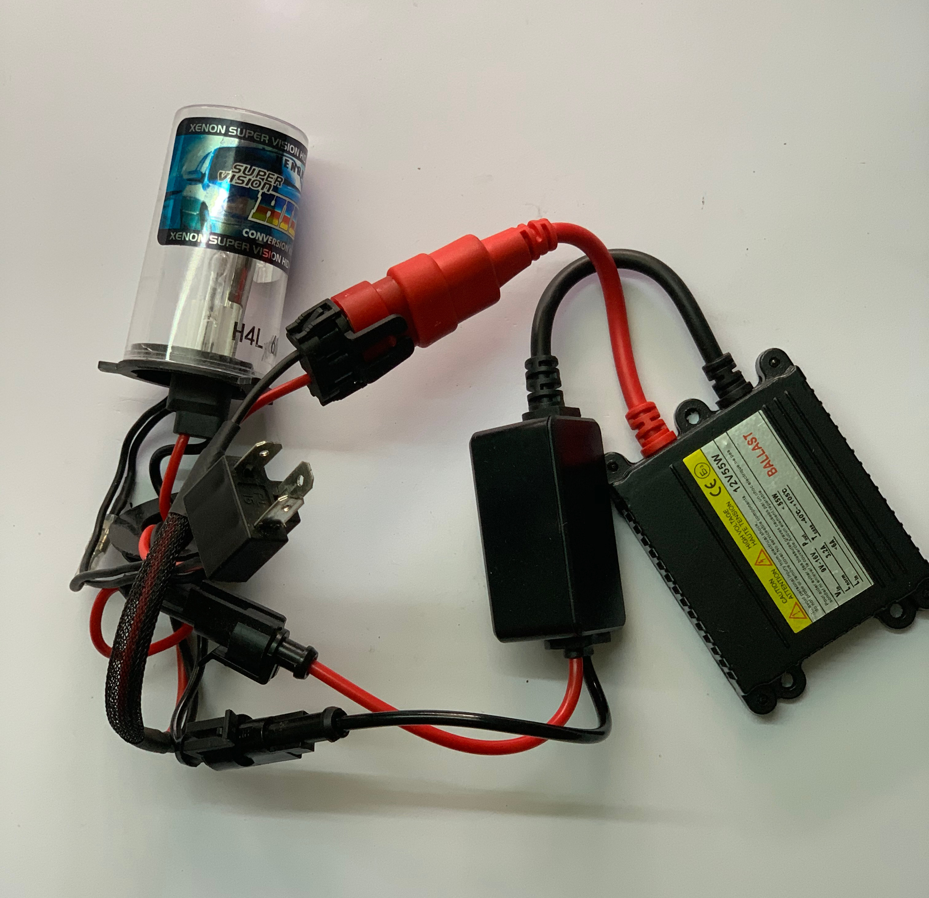 1 Bộ đèn xenon H4 pha xenon/cos halogen 6000k ánh sáng trắng 55w cho xe máy