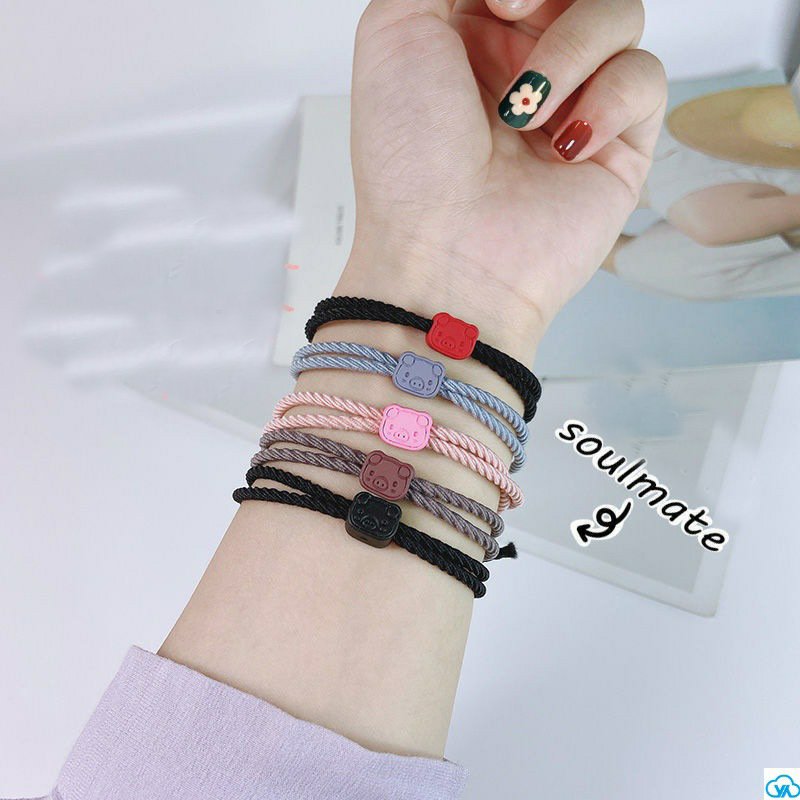 Cột tóc họa tiết icon chú heo phong cách tối giản - 01 cột