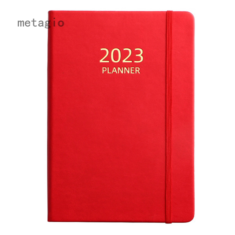 Metagio sổ lập kế hoạch 2023 sổ tay trang bên trong bằng tiếng anh a5 có băng co giãn sổ sắp xếp lịch trình kế hoạch chương trình nghị sự hàng tuần hàng ngày 365 ngày đồ dùng văn phòng trường học quà tặng