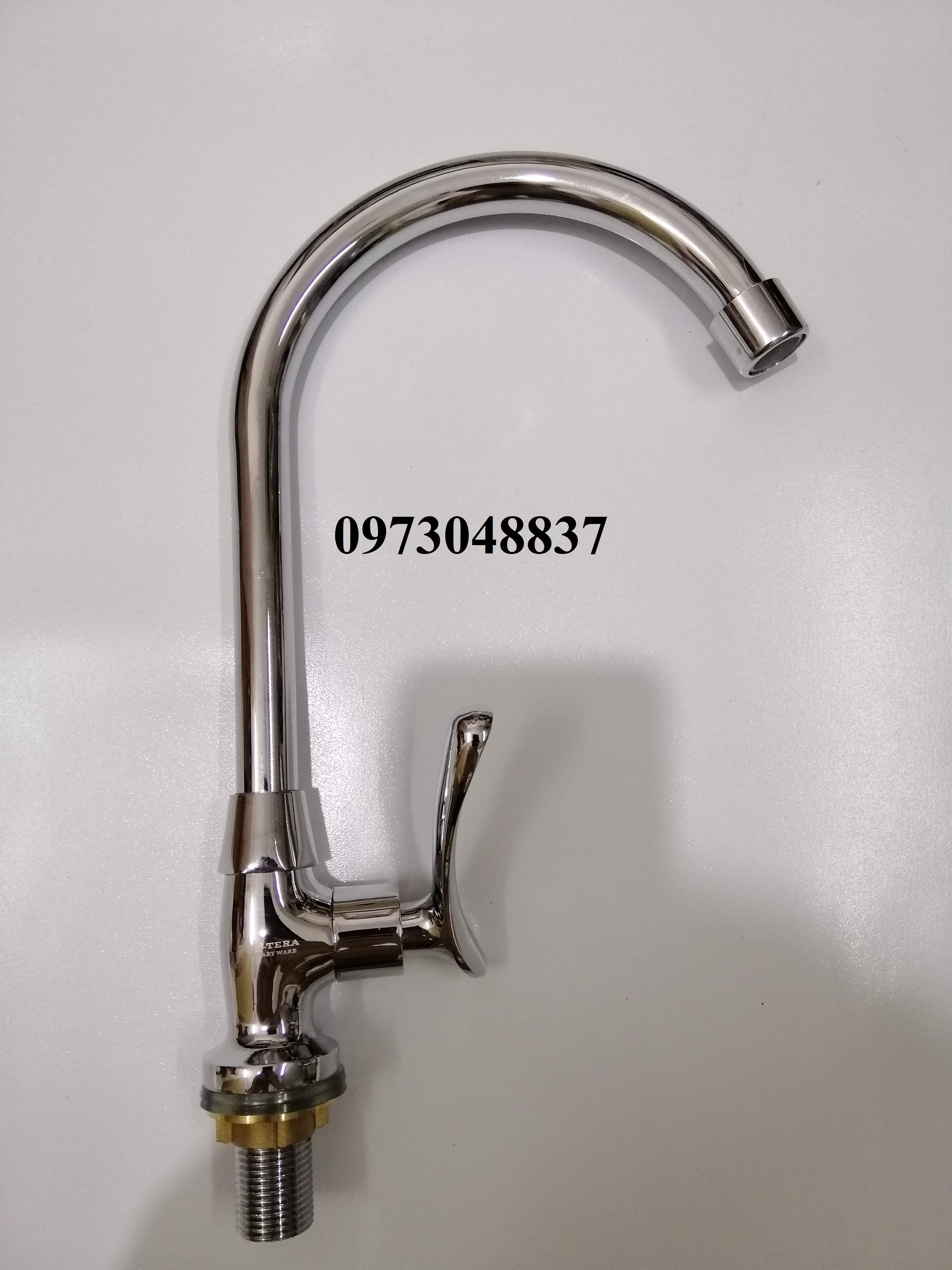 Vòi rửa bát đơn lạnh gắn chậu cần cứng, cần mềm thân Đồng