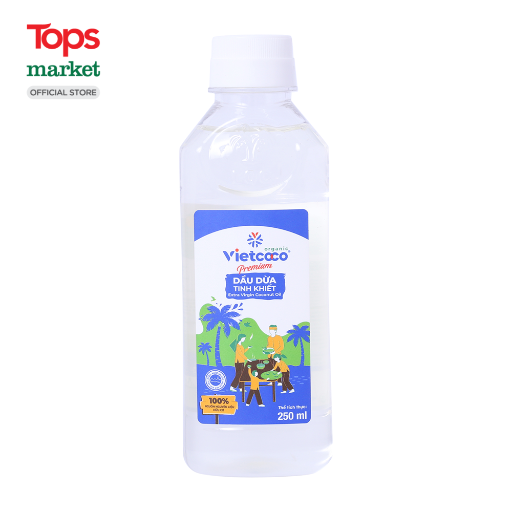 Dầu Dừa Nguyên Chất Organic Vietcoco 250ML - Siêu Thị Tops Market
