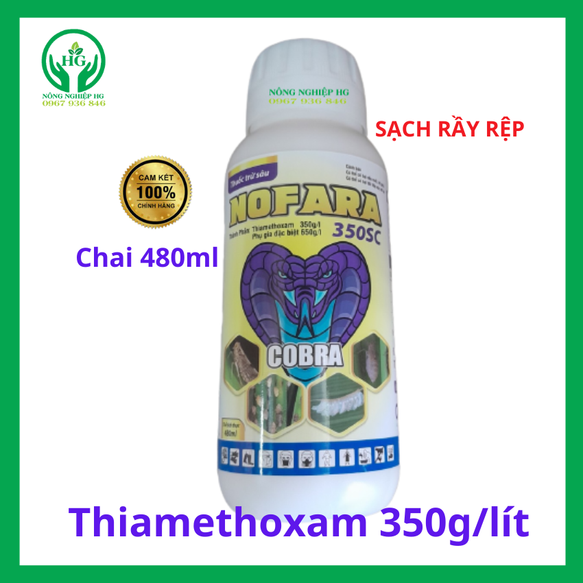  Thuốc trừ sâu rầy rệp bọ trĩ Nofara 350SC Chai 480m thành phần Thiamethoxam 350g l đặc trừ hiệu quả cao  rầy cám,rệp sáp,rầy nâu  Vật Tư Nông Nghiệp HG 