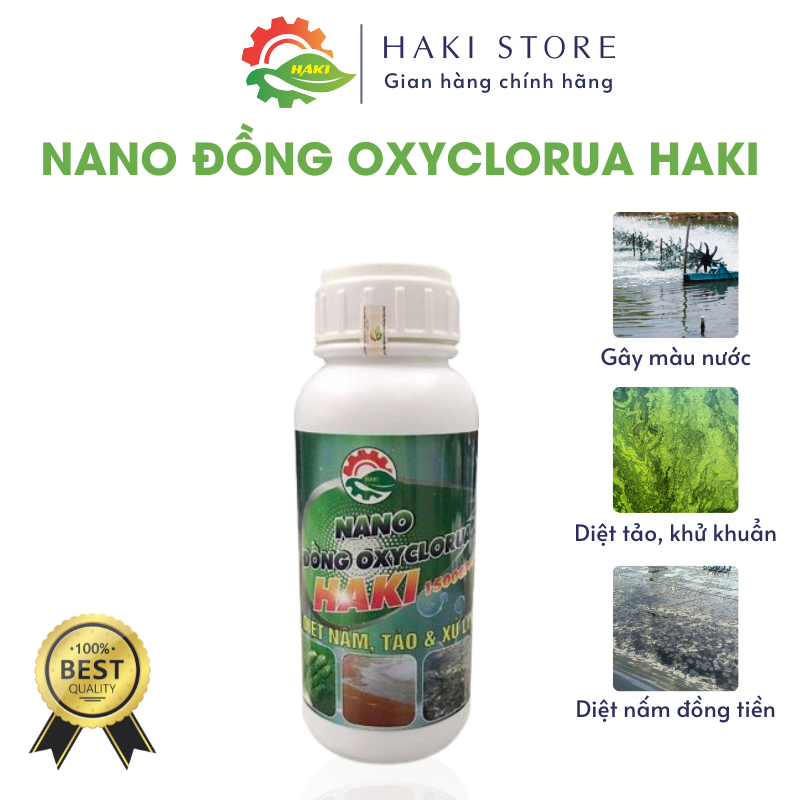 💚Nano Đồng Oxyclorua Haki 15.000ppm - Diệt tảo, nấm đồng tiền 500ml 💚