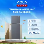 [SALE SỐC] Tủ lạnh ngăn đông trên Aqua 358L AQR-T410FA(SL) - Công nghệ Twin Inverter siêu tiết kiệm điện - Bảo hành chính hãng trong 2 năm - Freeship toàn quốc