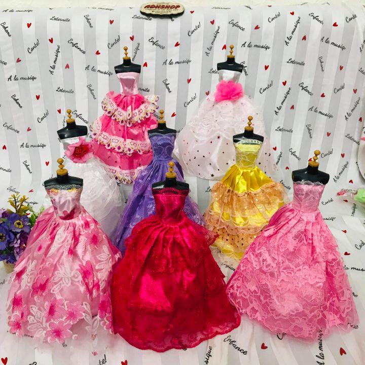 Váy dạ hội cúp ngực cho búp bê 30cm