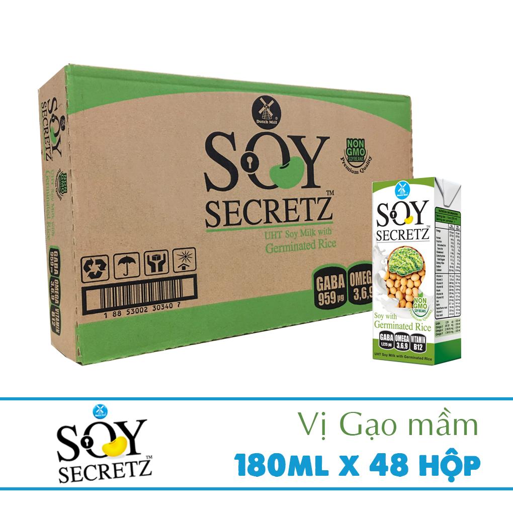 {Hàng nhập khẩu chính hãng} Thùng sữa đậu nành với gạo mầm Soy Secretz hàng Thái Lan 48 hộp (180ml/hộp) thơm, ngon, tốt cho sức khỏe