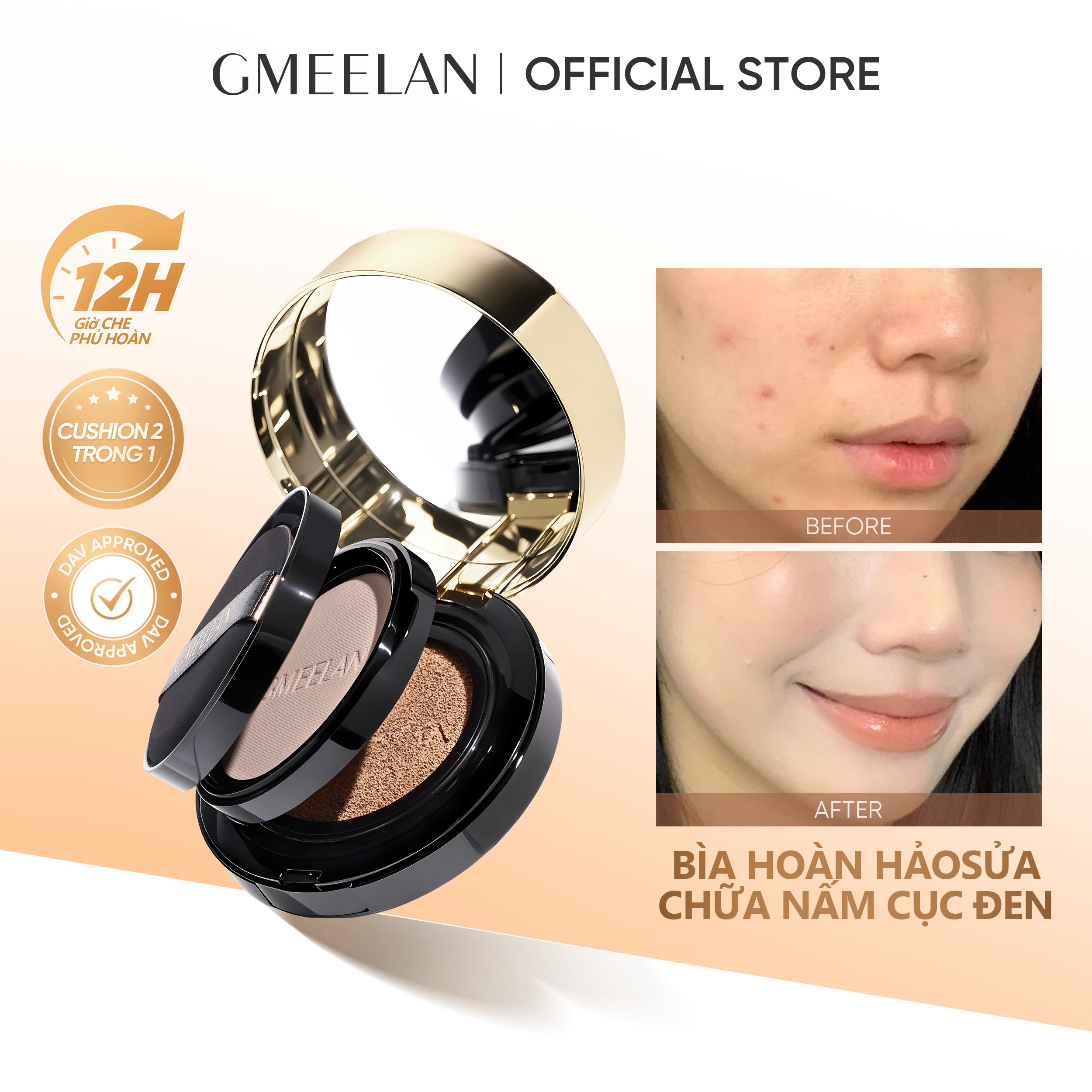 GMEELAN CUSHION ZINC PCA NẤM TRUFFLE 7g+10g Hỗ trợ lớp nền mịn mềm và hỗ trợ lâu trôi thấm nước