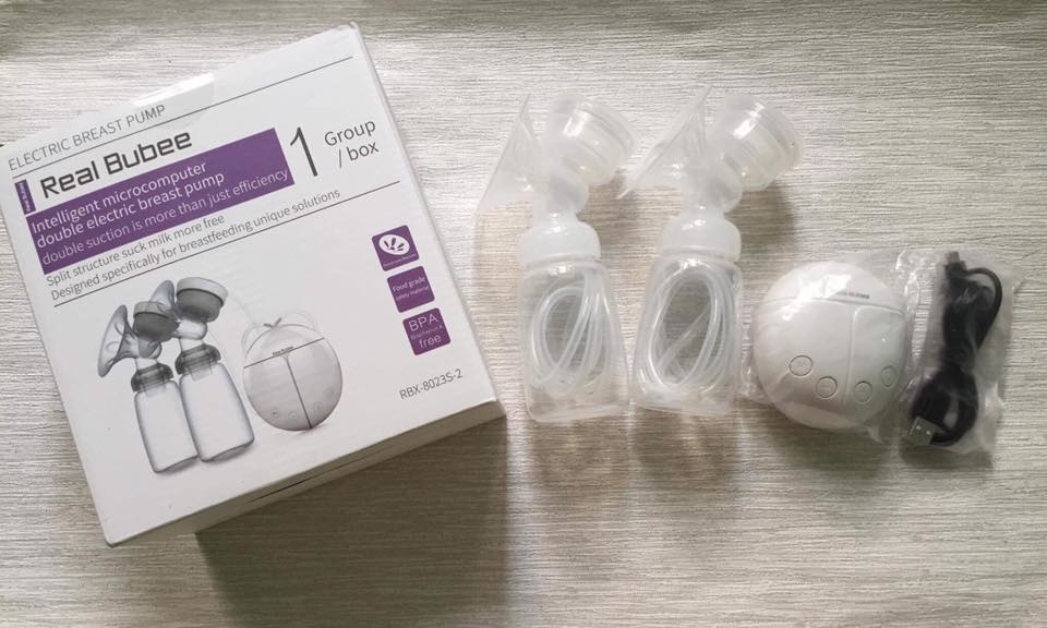 Máy Hút Sữa Điện Đôi Real Bubee  + Tặng 5 Túi trữ sữa 250ml + Bảo hành 1 tháng