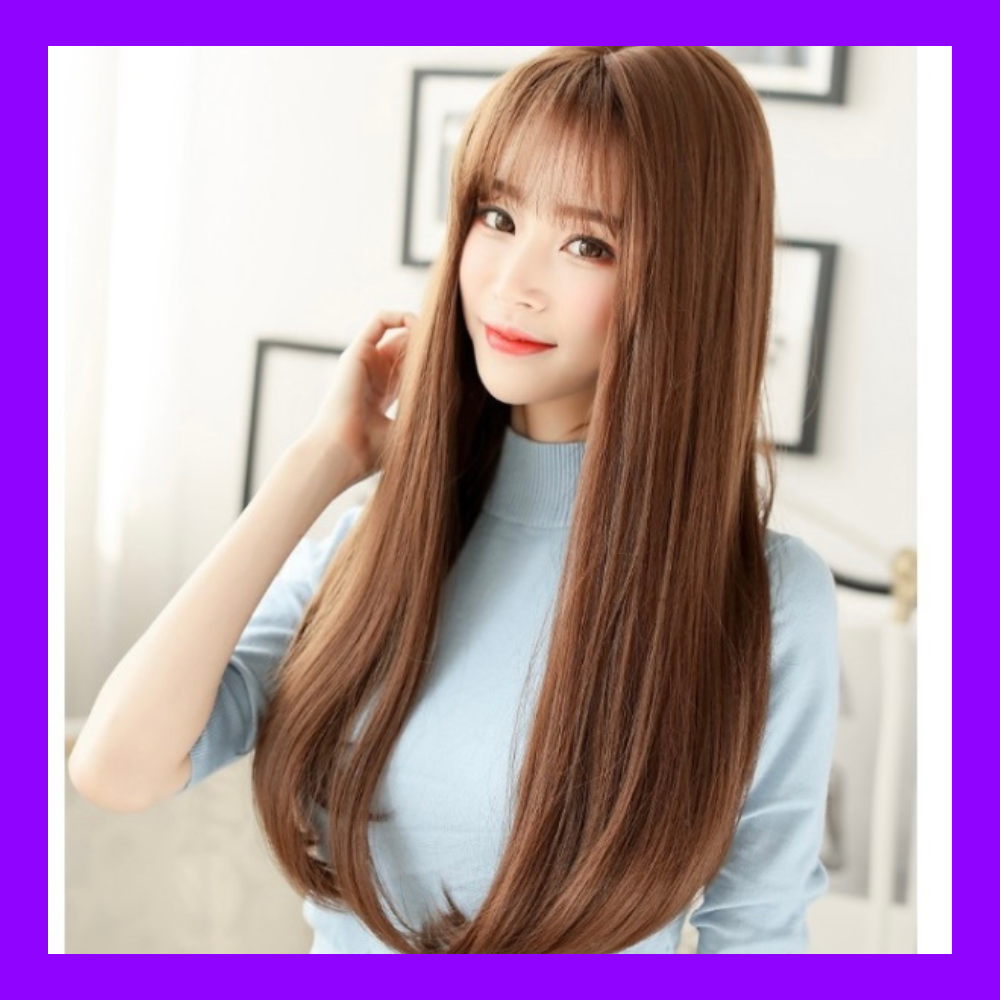 Tóc giả nữ nguyên đầu thẳng cúp dài 60cm thời trang - TG284