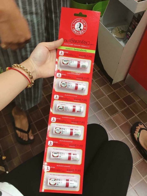 Dãy 6 ống hít thông mũi đỡ nghẹt mũi sian pure