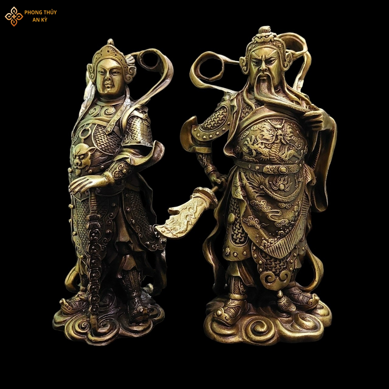 Tượng đồng hộ pháp quan công - vi đà phong thủy an kỳ