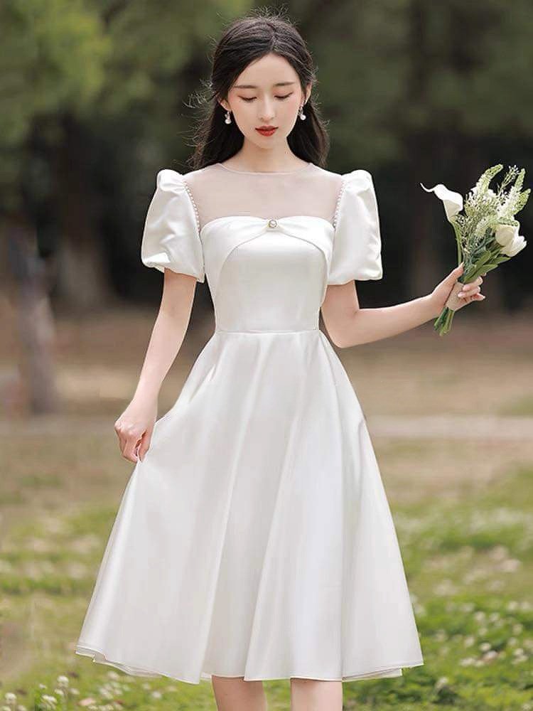 Đầm thiết kế - váy dự tiệc dáng xòe tay phồng xinh xắn