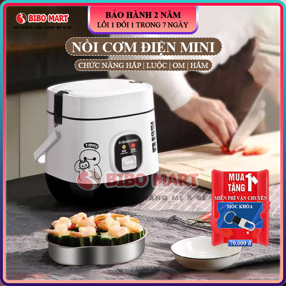 Nồi cơm điện mini, cặp lồng nấu cơm 1.2L Big Hero đa năng nấu cơm, hâm nóng thức ăn an toàn tiện lợi , thiết kế nhỏ gọn, dễ dàng mang theo Bảo hành 12 tháng lỗi đổi mới trong 7 ngày