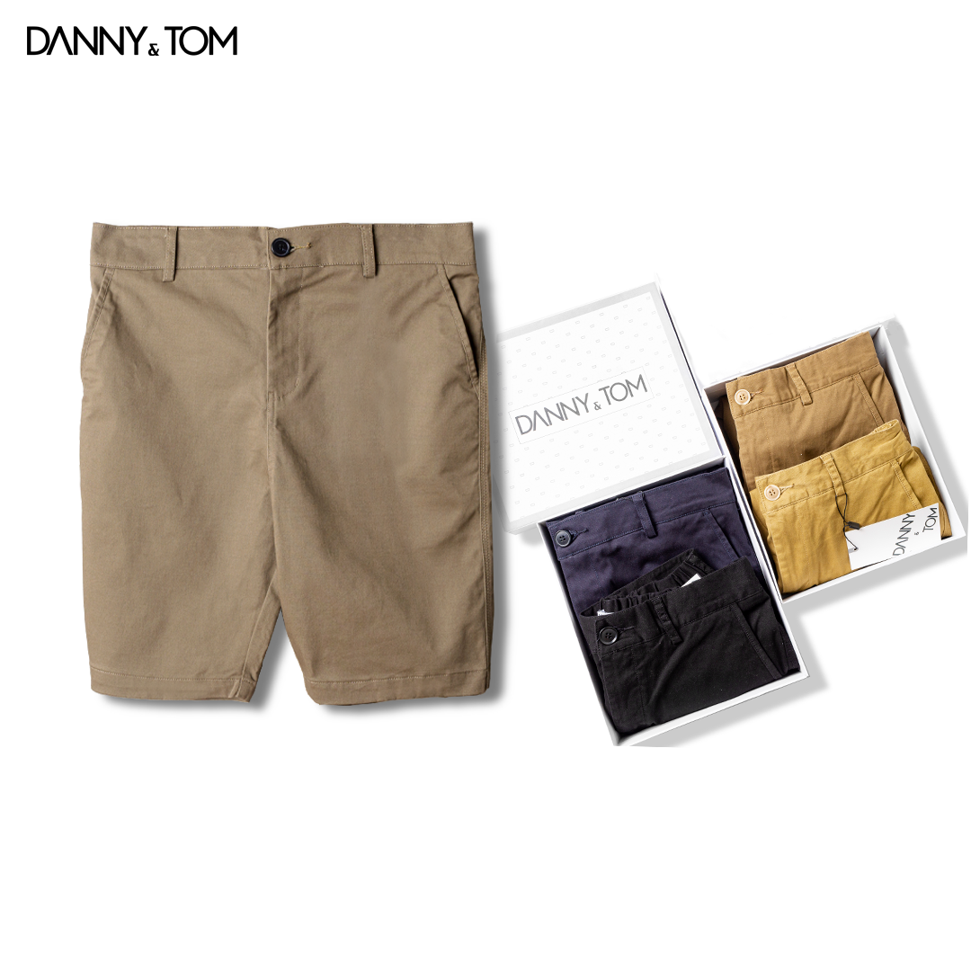 Quần Short kaki nam , Chất liệu kaki cotton cao cấp, Form regular , lưng sau thun độc đáo | DANNYTOM