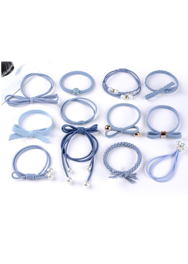 Sét 12 dây buộc tóc cao cấp xuất Nhật HD01 kèm hộp nhựa