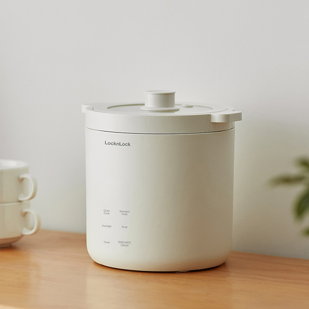  Nồi cơm điện mini Lock&Lock Bianco mini rice cooker Màu ngà EJR314IVY đa chức năng giữ ấm hẹn giờ phủ men sứ 