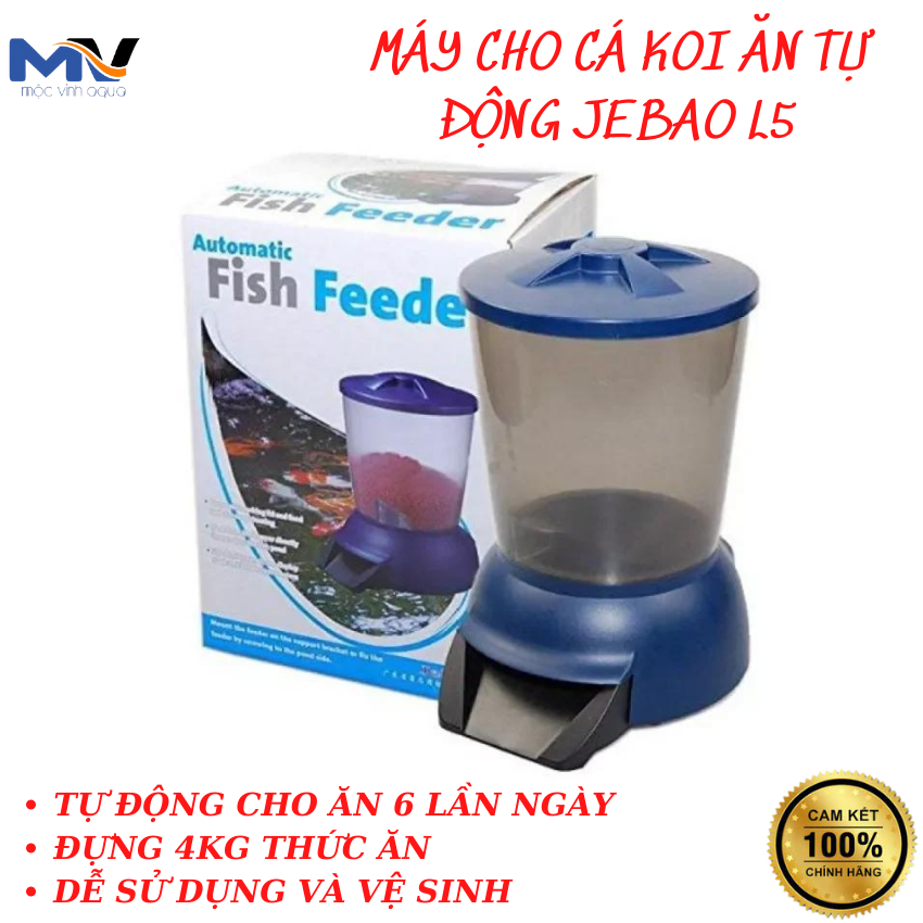 Máy cho cá koi ăn tự động jebao l5 - 6 chế độ cho ăn tự đông - đựng 4kg thức ăn | cửa hàng cá cảnh và thiết bị lọc nước hồ cá mộc vinh aqua