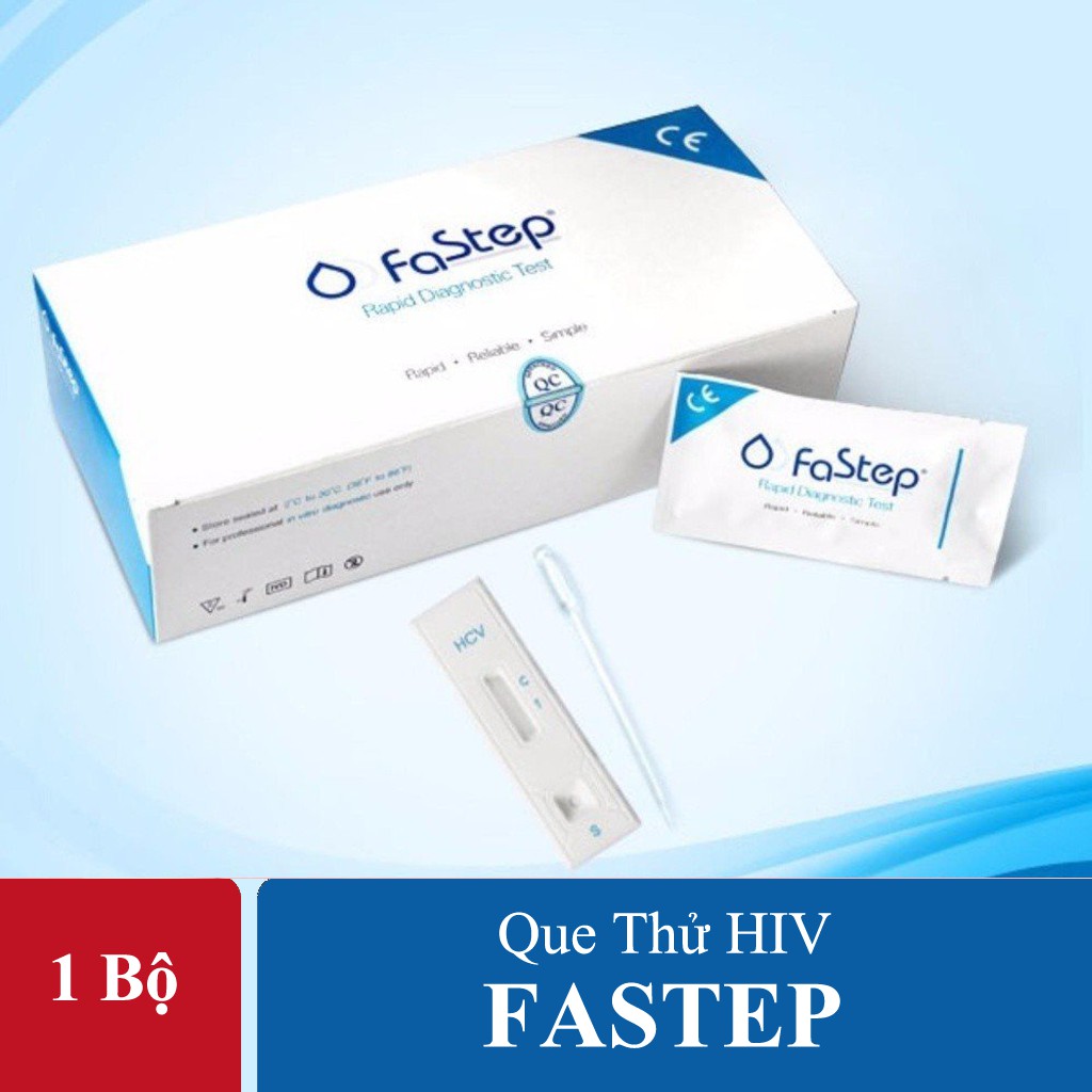 [HCM][Chuẩn 100%] Bộ xét nghiệm nhanh HIV tại nhà FASTEP từ USA dễ làm chính xác bảo mật thông tin - Que Test HIV tại nhà -1 Bộ Test
