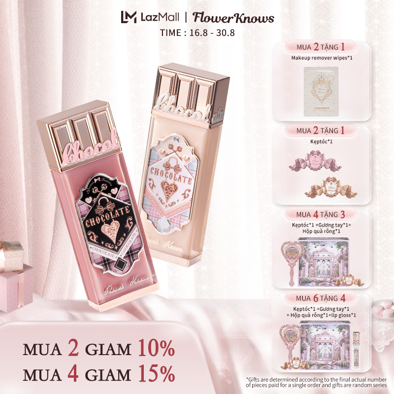 FlowerKnows Son Kem Dưỡng Môi Cloud Lip Dòng Chocolate Wonder Mềm Mịn Như Nhung 4.5ml