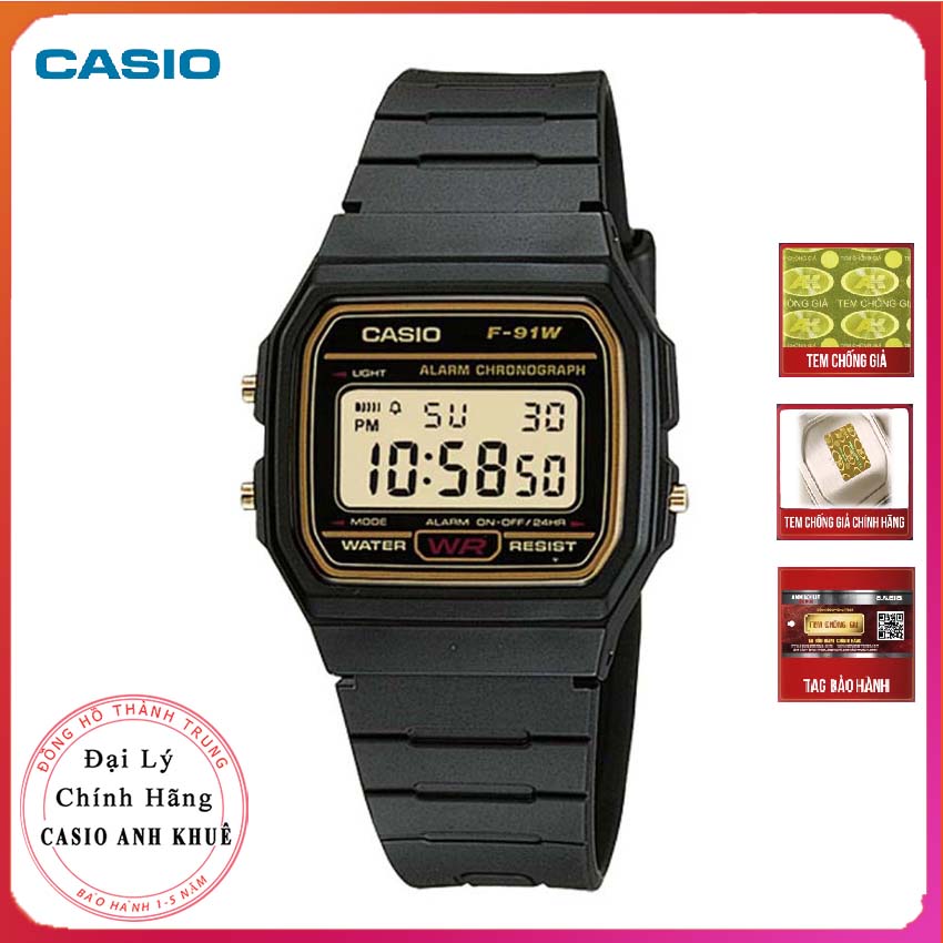Đồng hồ nam casio f-91wg-9qdf dây nhựa