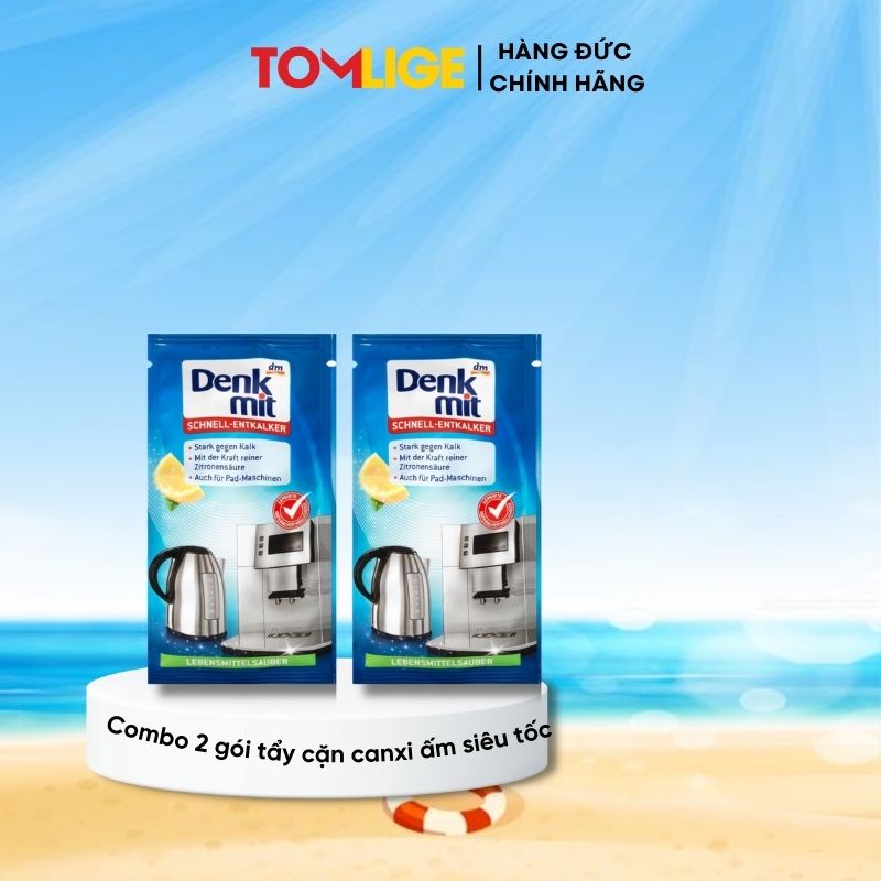Bột Tẩy Cặn Canxi Ấm Siêu Tốc, Ấm Nước, Máy Pha Cà Phê Denkmit 25g Tomlige Hàng Đức