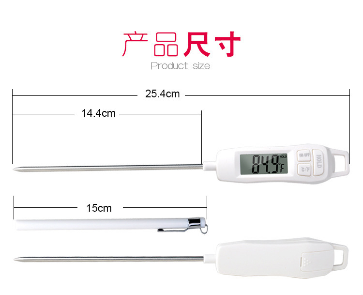 +]、=] Xuyên Biên Giới   Sản Phẩm Mới Nhiệt Kế Thực Phẩm Điện Tử Nhà Bếp Nhiệt Kế Nhiệt Độ Nước Với Hộp Đựng Bút   Nhanh 5 Đo Nhiệt Độ Thứ Hai TP400