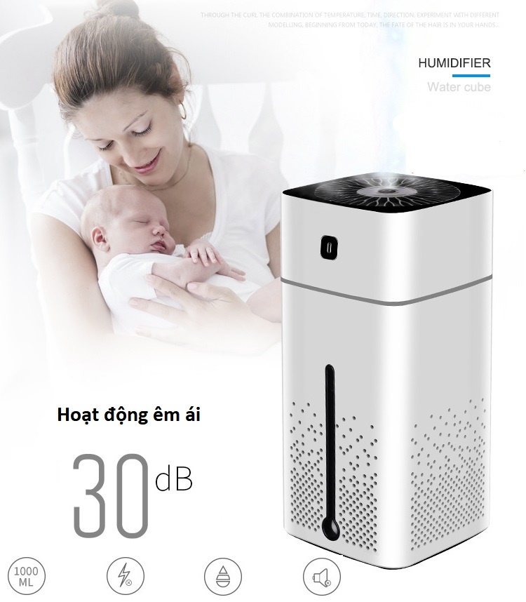 Máy phun sương tạo ẩm tích hợp đèn ngủ Máy phun sương tạo ẩm mini máy phun sương tạo ẩm hình thú dùng cho phòng ngủ và xe ô tô