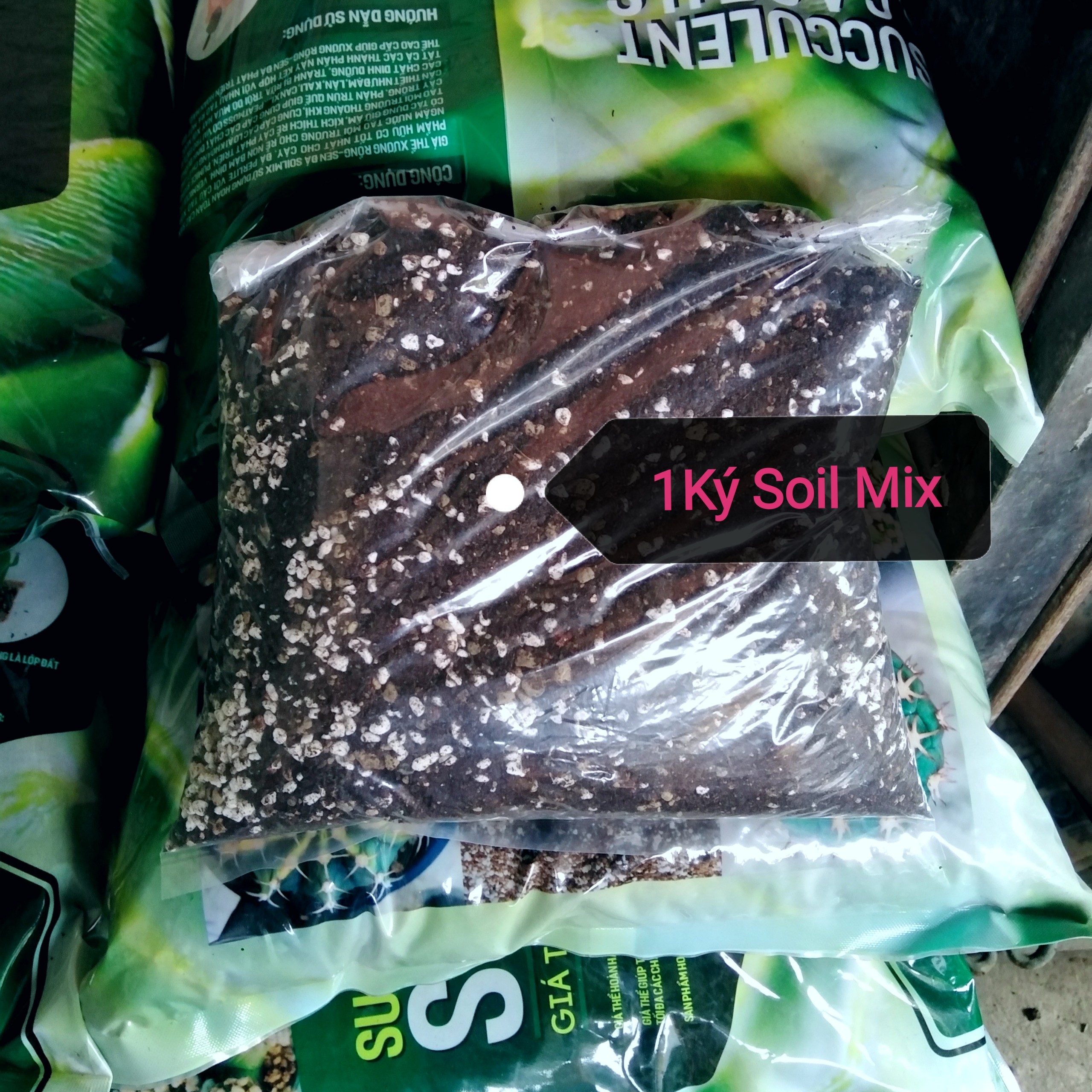 Đất Trộn Soil Mix BA Túi 1 Kg Chiết Lẻ Trồng Sen Đá, XR