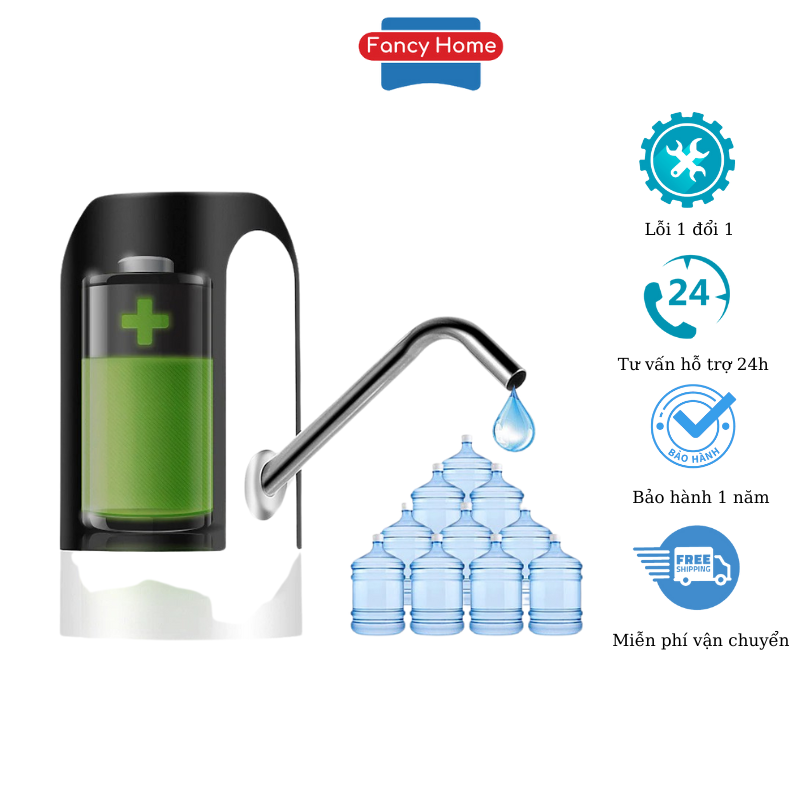 Vòi bơm nước uống tự động cho bình chai đóng sẵn thông minh máy hút mini tích điện sạc cổng usb