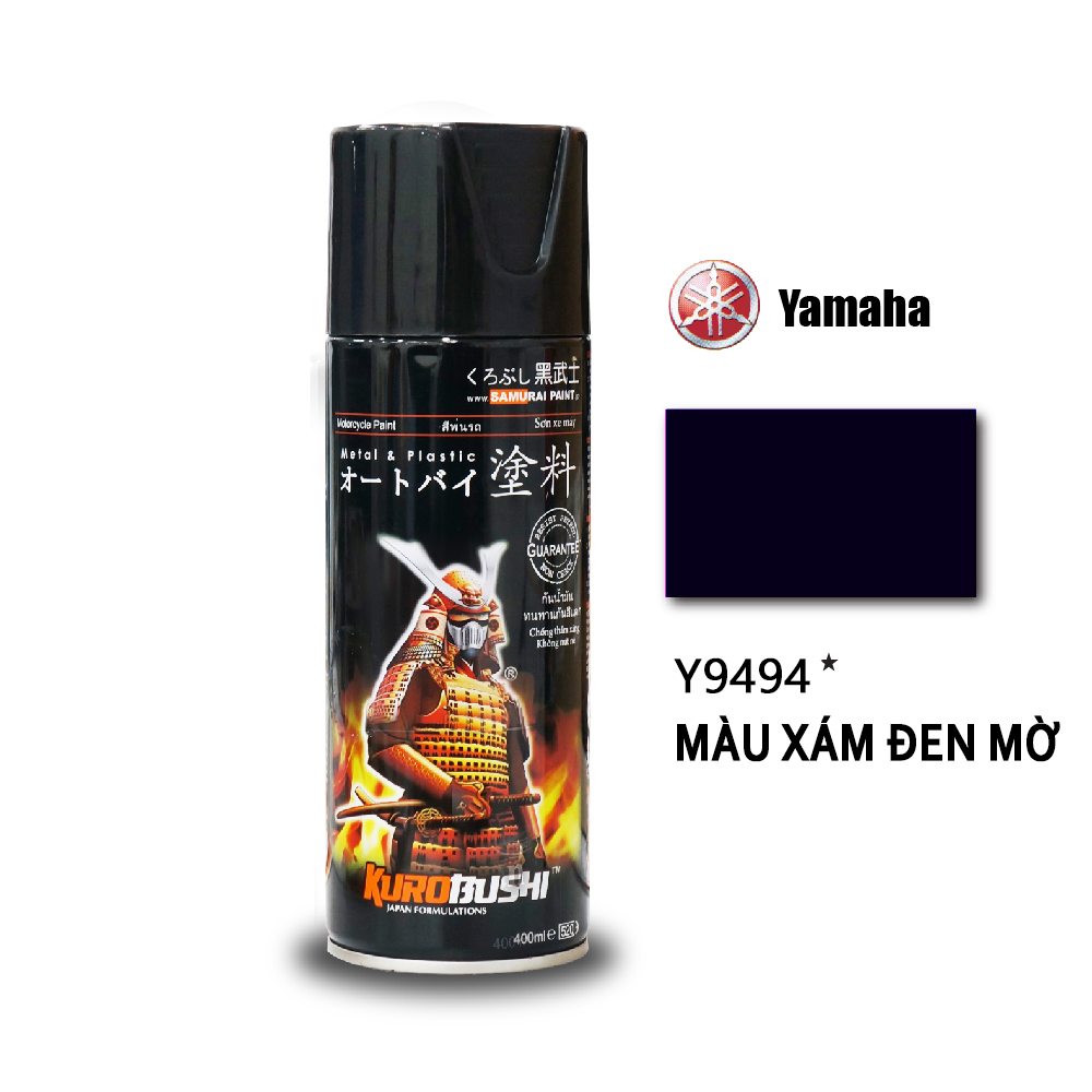 Sơn xịt samurai chính hãng màu xám đen mờ - y9494*.