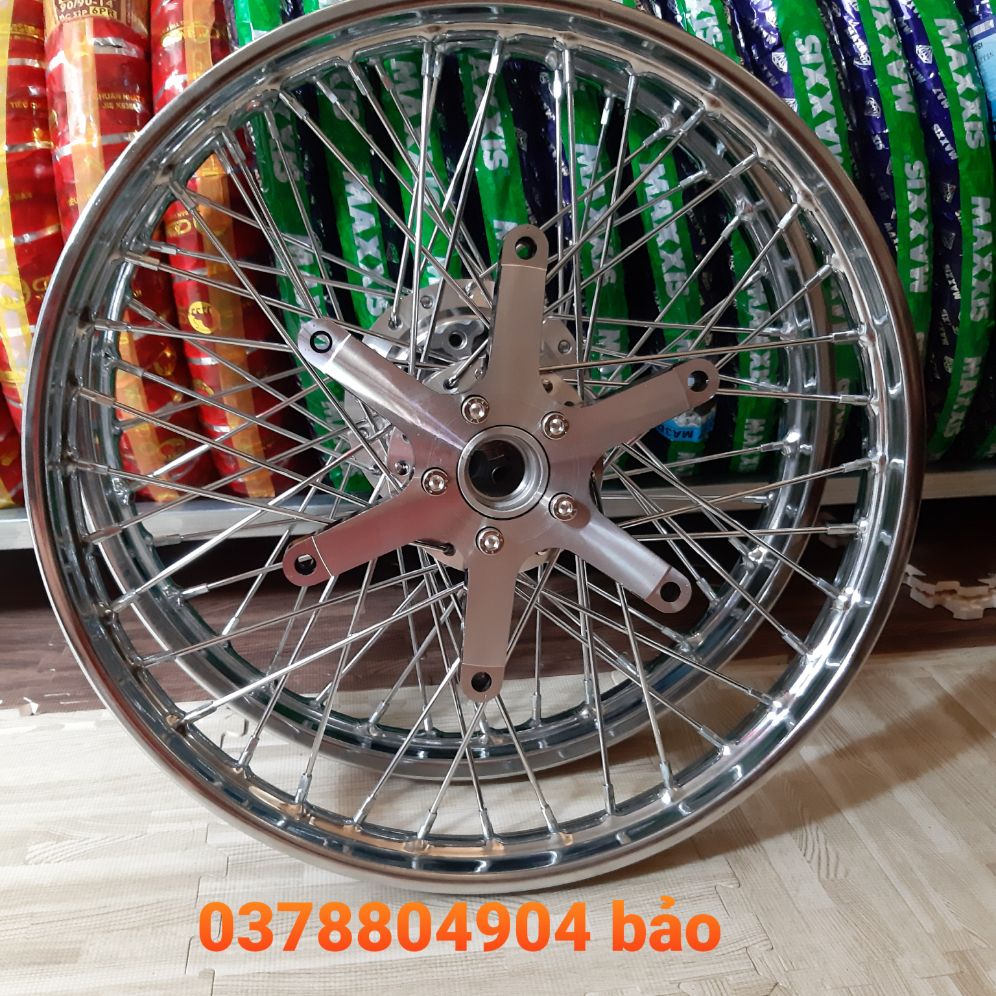 Bánh căm SONIC căm đùm mạ crom niềng union trước 1.4 sau 1.6 rút căm sẵn gắn như zin gồm căm đùm niềng