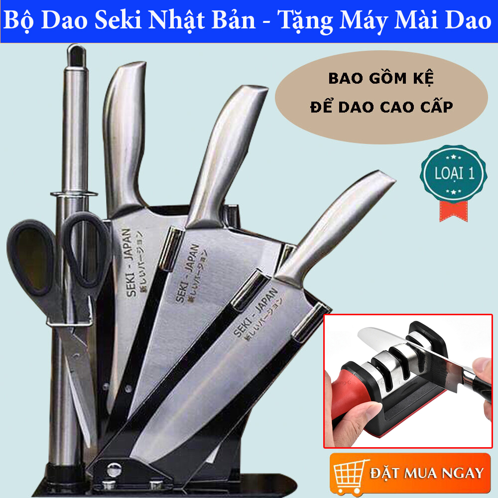 Bộ dao làm bếp nhật bản seki 5 món làm từ thép không gỉ - hàng cao cấp bộ dao nhật bộ dao nhà bếp