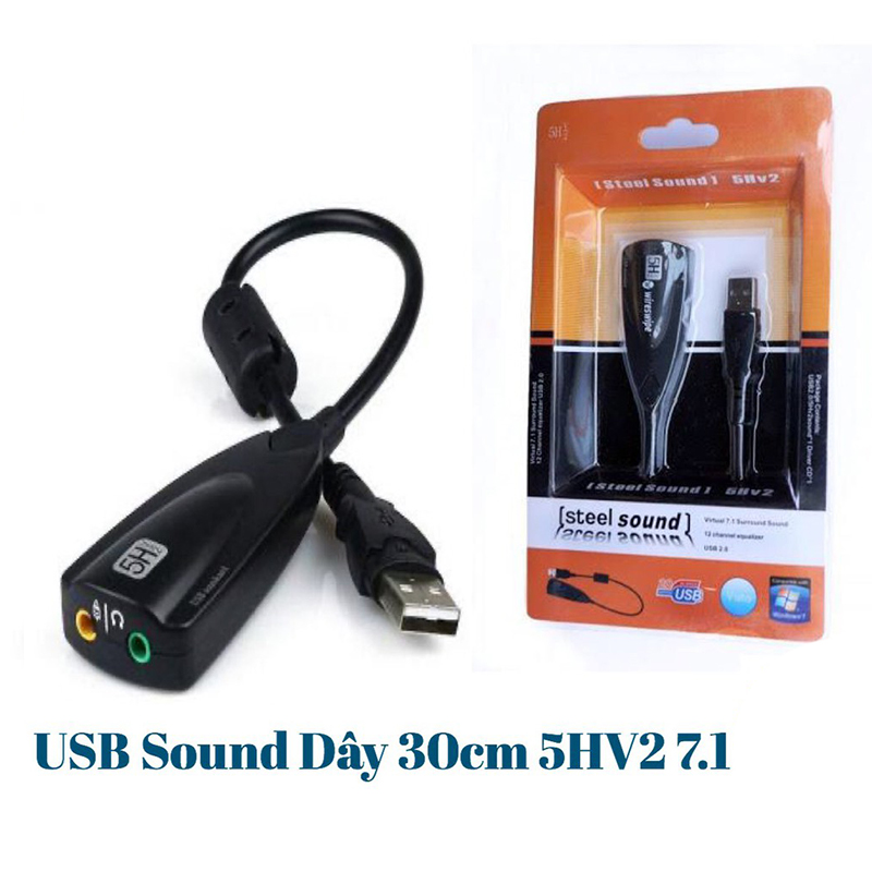 Bộ chia micro và loa từ cổng usb - usb sound card zin 5hv2 7.1
