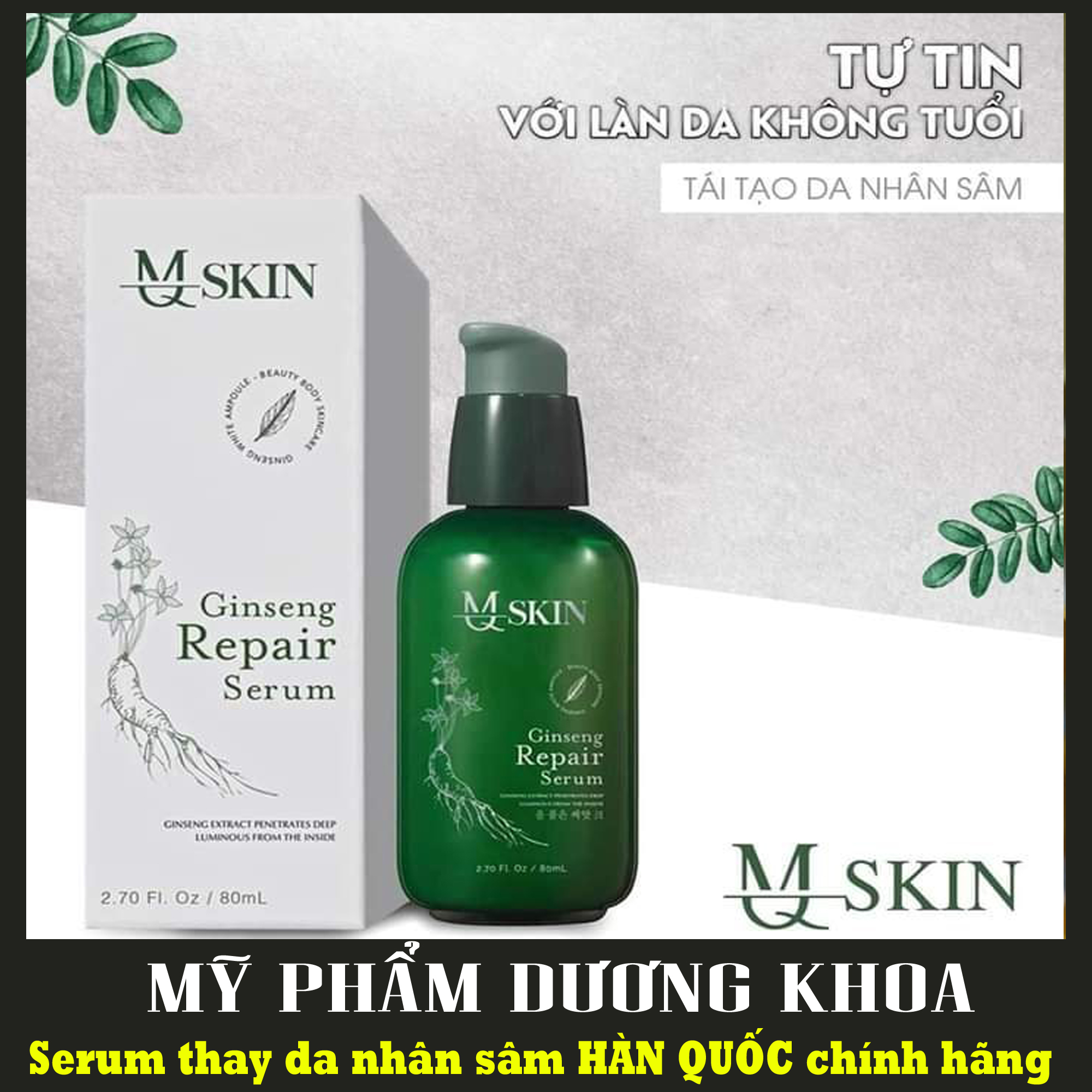 Chính hãng - mq skin serum tái tạo da từ tinh chất nhân sâm - serum thay da nhân sâm mq skin
