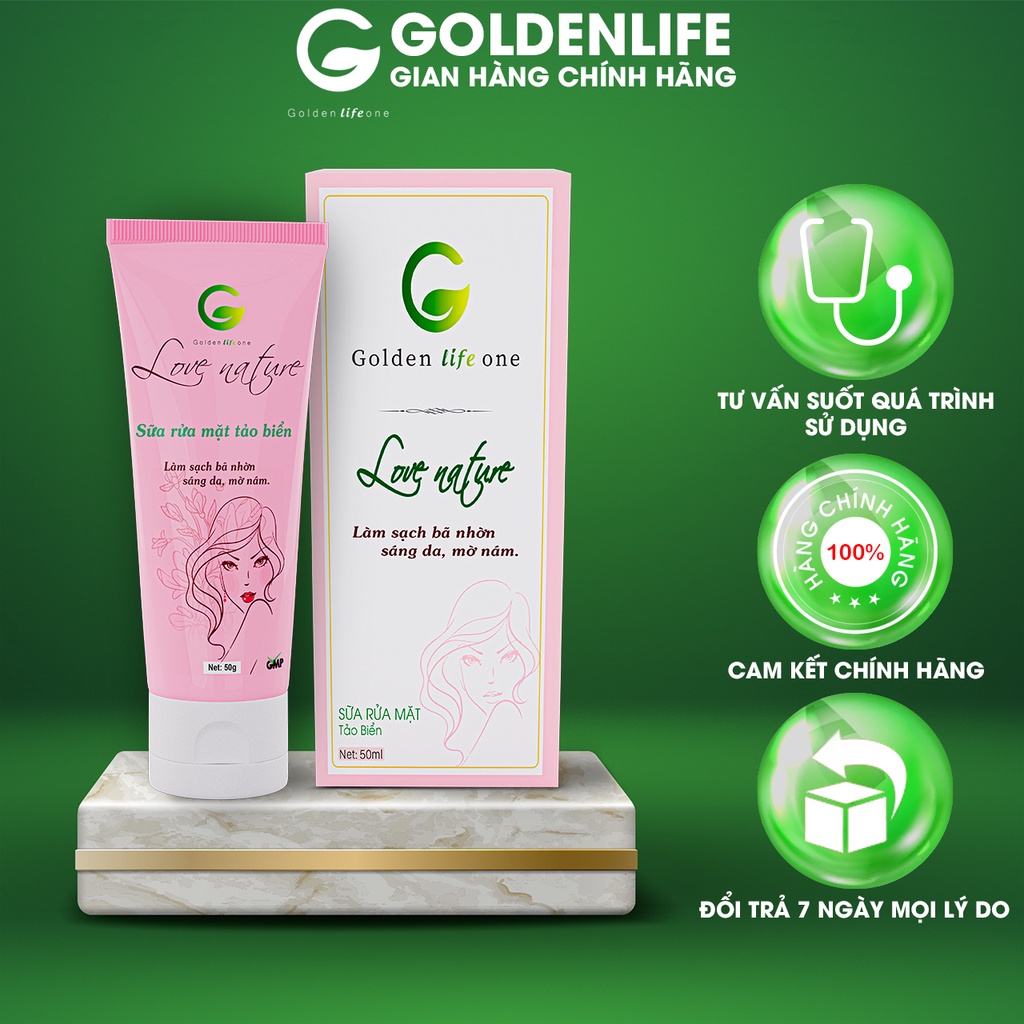 Sữa rửa mặt tạo bọt trắng da Love Nature GOLDEN LIFE 50ML làm sạch bã nhờn và bụi bẩn cho da phù hợp với da dầu mụn