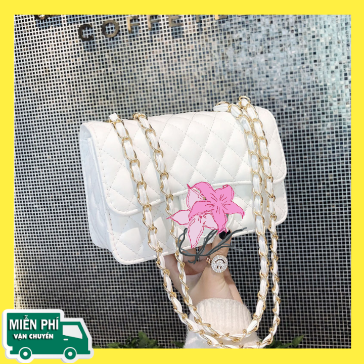  Túi xách nữ đeo chéo túi đeo vai classic trần chỉ đi chơi phong cách đơn giản 