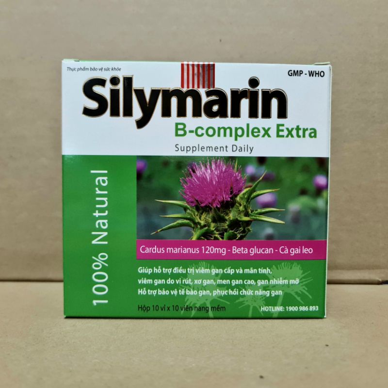 HCM  Silymarin B complex giúp mát gan, lợi mật, tăng cường chức năng gan hộp 100 viên Chính hãng