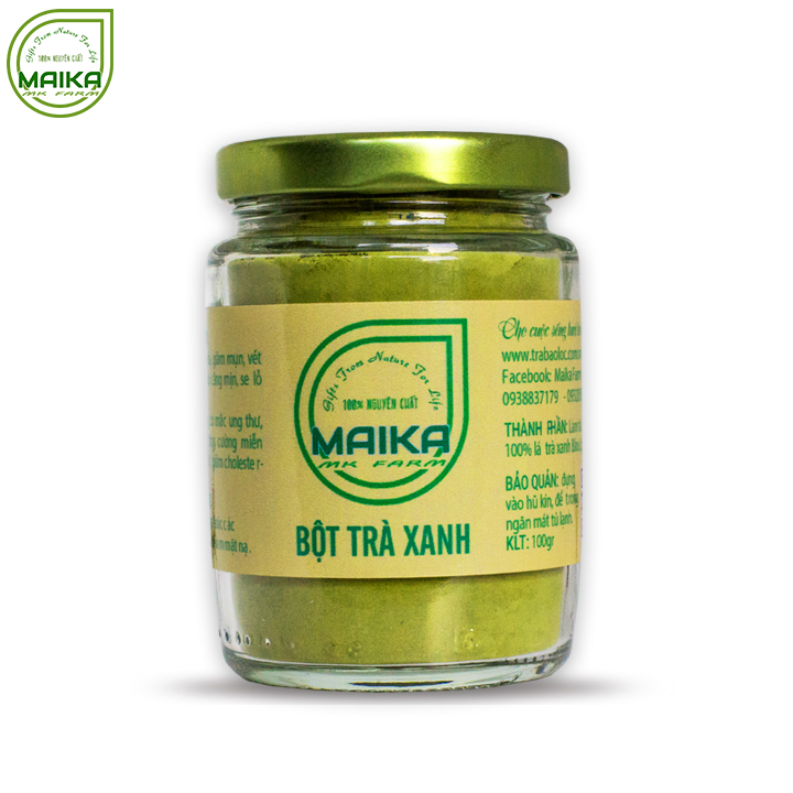 Bột Trà Xanh Nguyên Chất 100g MK Farm  - Trị Mụn Hiệu Quả