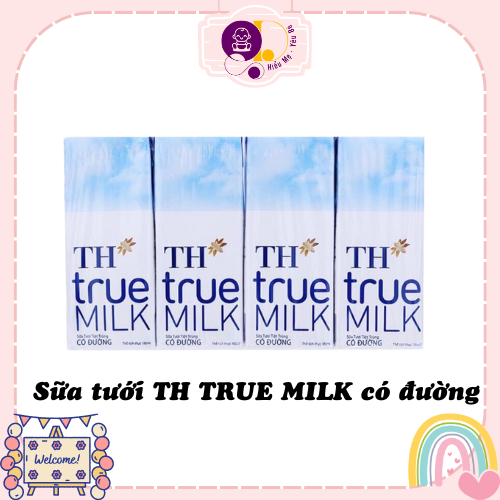 Thùng sữa tươi tiệt trùng có đường TH True Milk 180ml