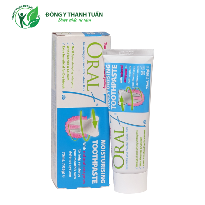 Kem đánh răng giữ ẩm miệng Oral7 Moisturising Toothpaste 75ml - Giúp sạch miệng không lo hôi miệng - Nhập khẩu từ Anh Quốc