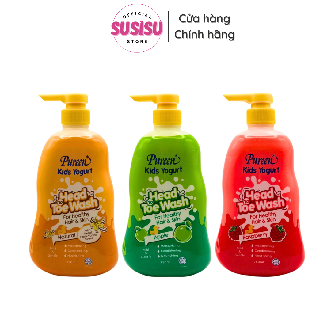 SỮA TẮM GỘI PUREEN - Kids Yogurt Head To Toe Wash 750ml (Trên 3 tuổi)