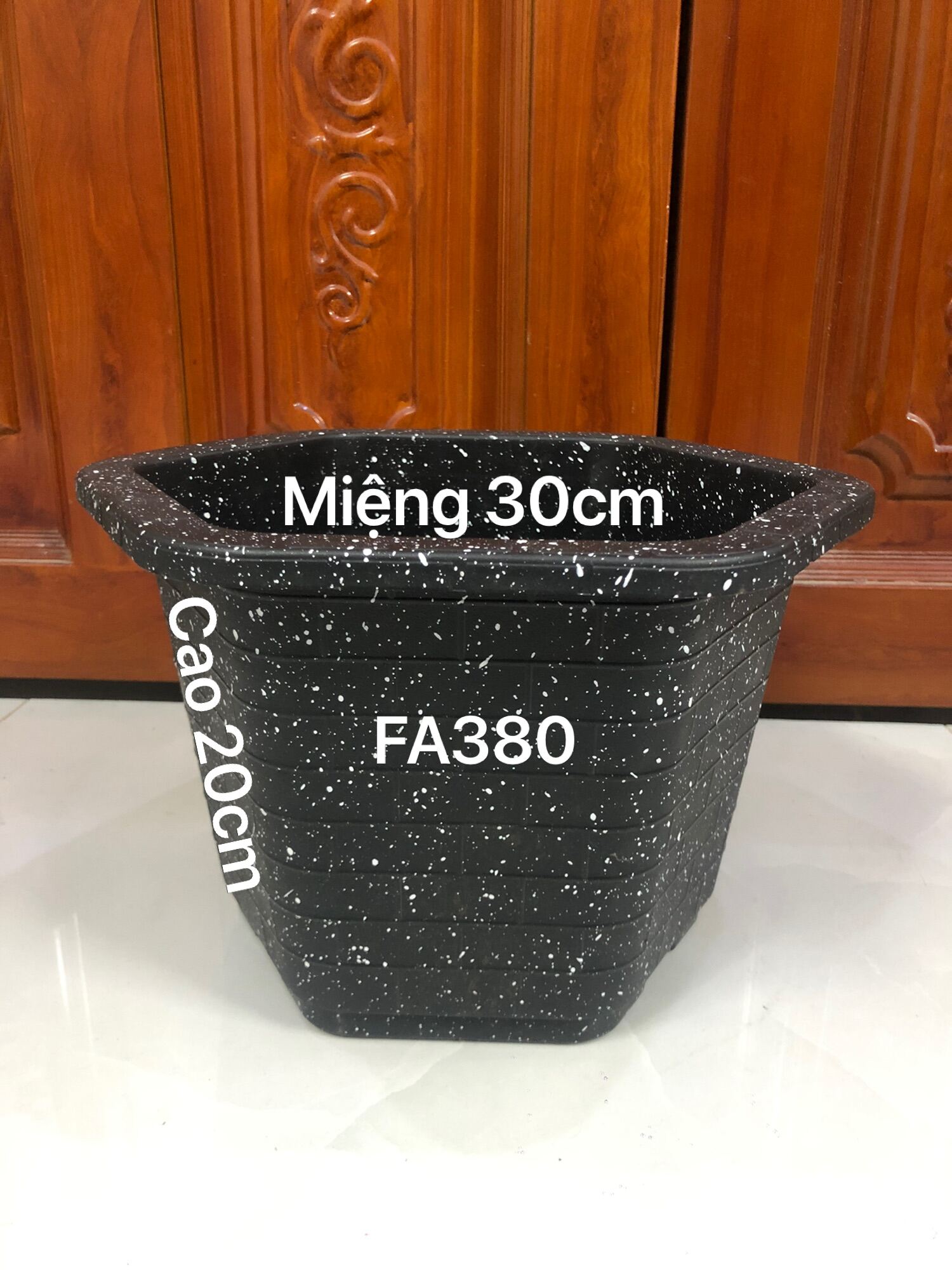 Chậu nhựa trồng cây 5 cái lục giác FA380 đá đen dày dặn | Lazada.vn