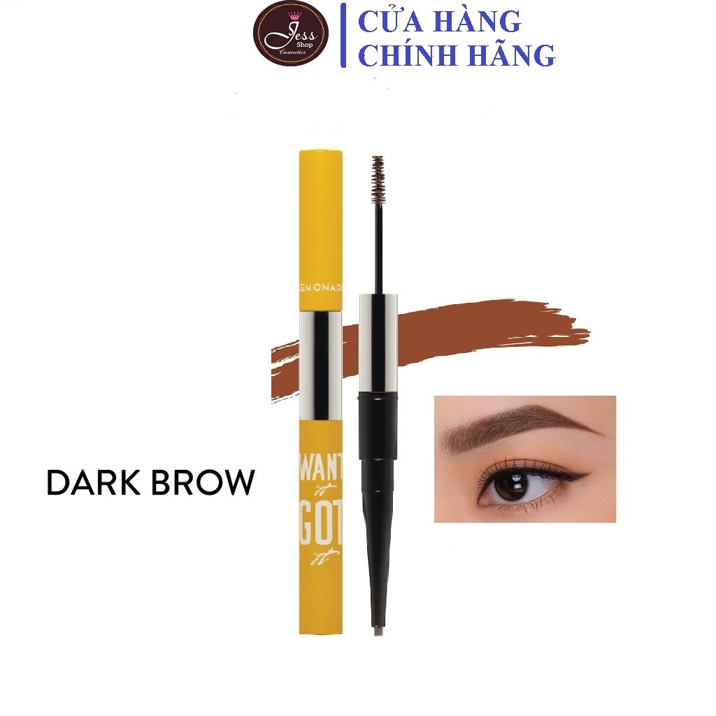 Chì Kẻ Mày 2 Đầu Lemonade Want It Got It Dual Eyebrow Dark Brown 4g